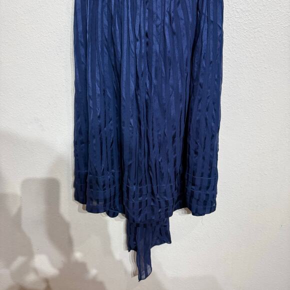 BCBGMaxazria Navy Silk Strapless Cocktail Midi Dress Sz 4 - Picture 4 of 11
